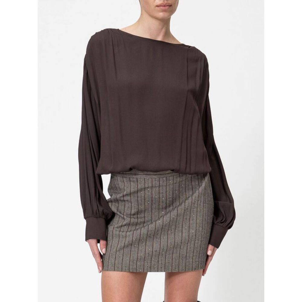 Twinset Women Twinset Viscose Blouse With Long Sleeves And V-Back